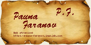Pauna Faranov vizit kartica